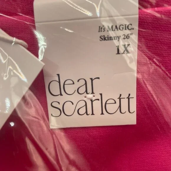 NEW! Dear Scarlett Magic Hot Pink SIZE 1X PLUS 26" Skinny Pants - NEW IN PACKAGE - Picture 6 of 6